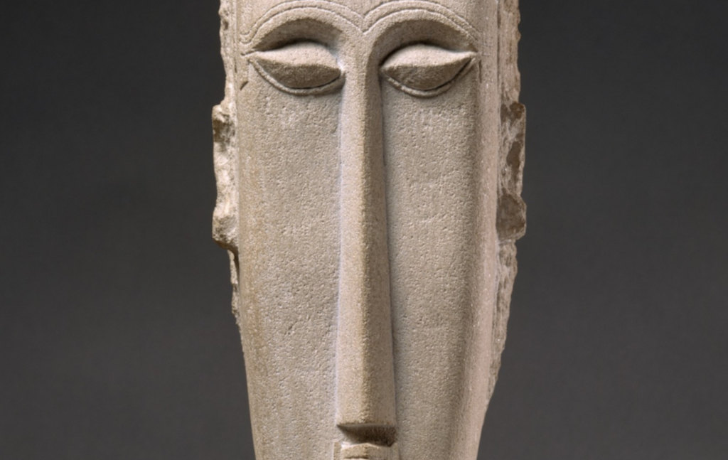 Elongated Face, Detail of Woman's Head. Amedeo Modigliani